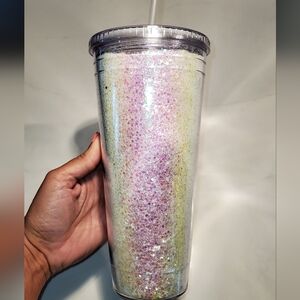 Iridescent Glitter Sparkling Tumbler Water 32oz With Straw